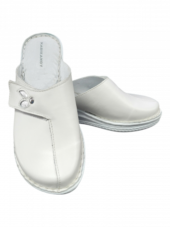 Saboti dama piele cu talpa ortopedica 6014-alb [2]