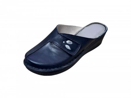 Saboti  Dama din piele hand made - Saboti dama piele cu talpa ortopedica 6014-negru