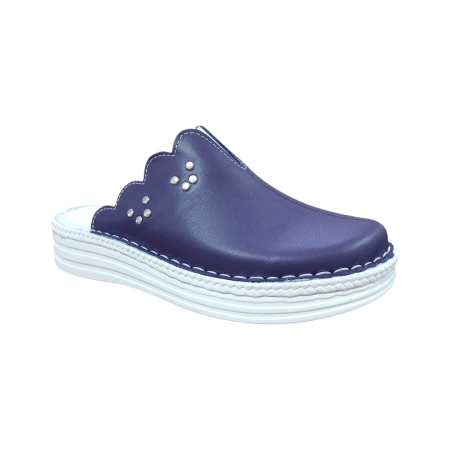 Saboti Dama din Piele Hand Made - Saboti Dama Piele Naturala 4062 mov-TA