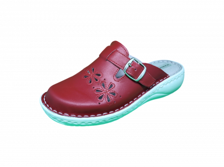 Saboti  Dama din piele hand made - Saboti dama piele naturala 7015-rosu