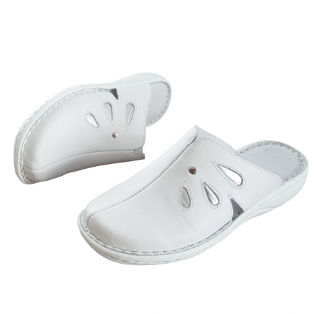 Saboti dama piele naturala 7130-alb [2]