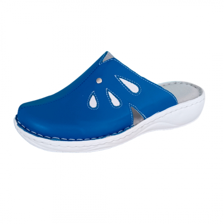 Saboti  Dama din piele hand made - Saboti dama piele naturala 7130-albastru