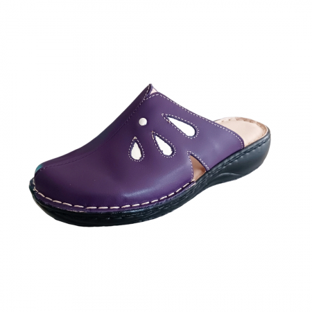 Saboti  Dama din piele hand made - Saboti dama piele naturala 7130 mov