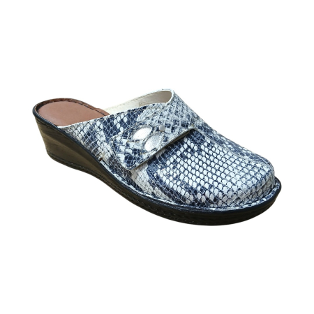 Saboti  Dama din piele hand made - Saboti dama piele talpa 6014 piton gri