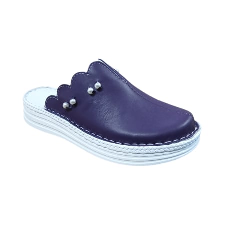 Saboti Dama din Piele Hand Made - Saboți de damă din piele naturală 4063 mov