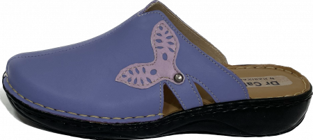 Saboti  Dama din piele hand made - papuci medicali dama mov lila