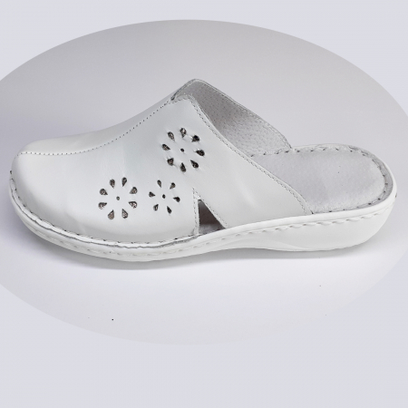 Saboti  Dama din piele - saboti dama piele inchisi in fata albi