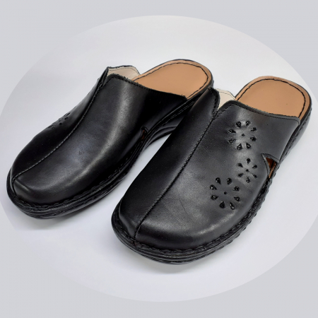 saboti dama piele inchisi in fata negru [2]