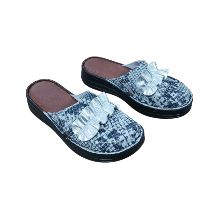 Saboti femei piele 4500 piton gri [2]