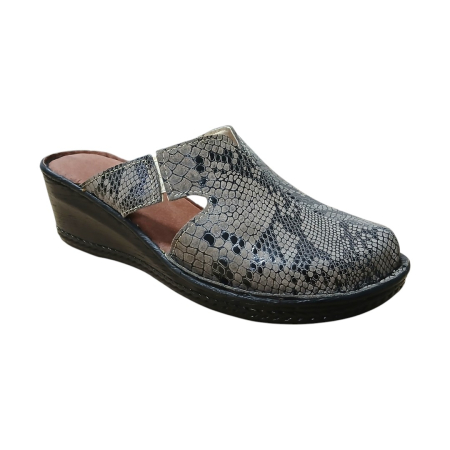 Saboti  Dama din piele hand made - Saboti femei piele 6007 piton maro