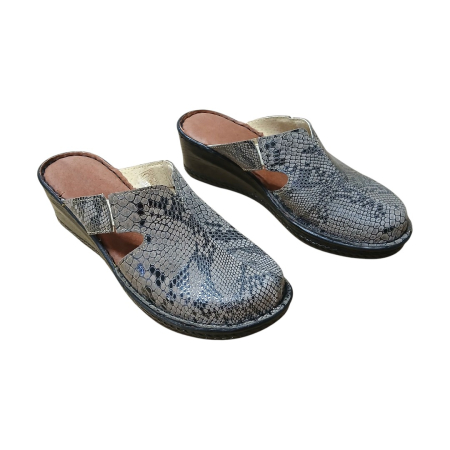 Saboti femei piele 6007 piton maro [2]