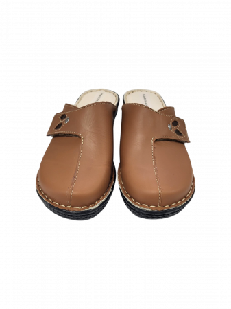 Saboti femei piele cu talpa ortopedica 6014-camel [1]