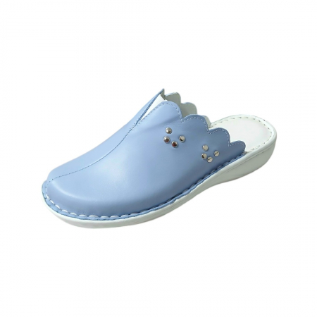 Saboti  Dama din piele hand made - Saboti femei piele naturala 3062 azur