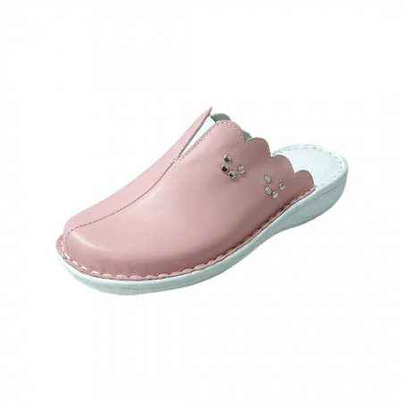 Saboti  Dama din piele hand made - Saboti femei piele naturala 3062 fard