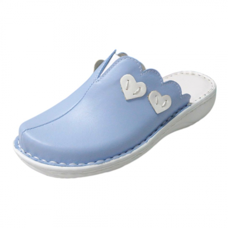 Saboti  Dama din piele hand made - Saboti femei piele naturala 3600 azur