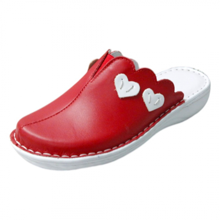 Saboti  Dama din piele hand made - Saboti femei piele naturala 3600 rosu