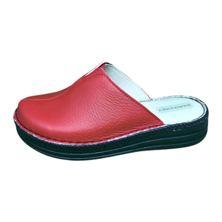 Saboti  Dama din piele hand made - Saboti femei piele naturala 4006 rosu