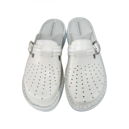 Saboti femei piele naturala 4010 alb [1]