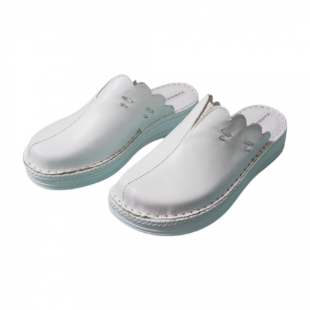 Saboti femei piele naturala 4061 alb [2]