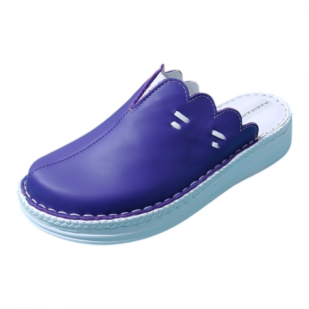 Saboti  Dama din piele hand made - Saboti femei piele naturala 4061 mov