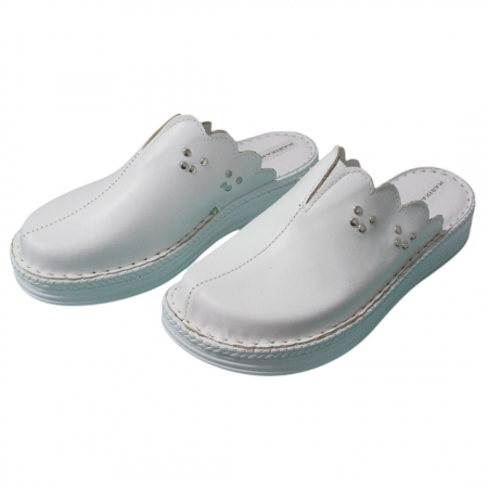 Saboti femei piele naturala 4062 alb [2]