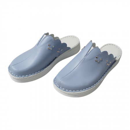 Saboti femei piele naturala 4062 azur [2]