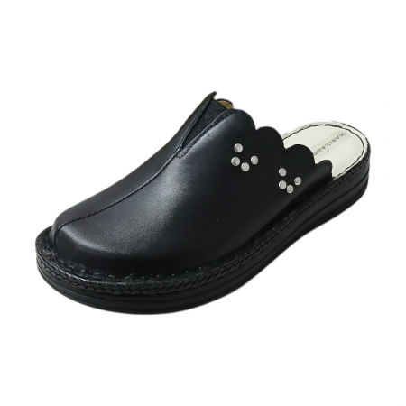 Saboti  Dama din piele hand made - Saboti femei piele naturala 4062 negru