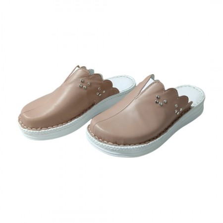 Saboti femei piele naturala 4062 pudra [2]