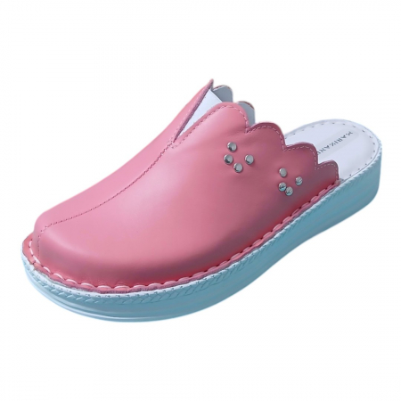 Saboti  Dama din piele hand made - Saboti femei piele naturala 4062 roz