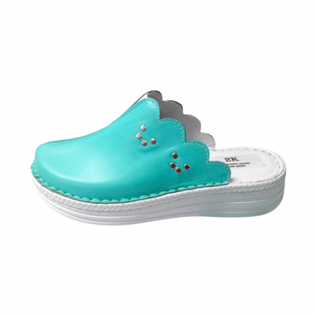 Saboti femei piele naturala 4062 turcoaz [1]