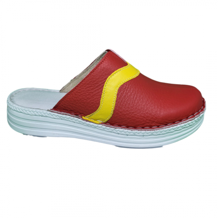 Saboti  Dama din piele hand made - Saboti femei piele naturala 4306 rosu