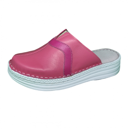 Saboti  Dama din piele hand made - Saboti femei piele naturala 4306 roz