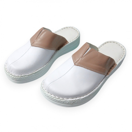 Saboti femei piele naturala 4400 pudra [1]