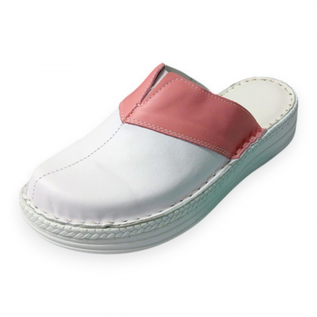 Saboti  Dama din piele hand made - Saboti femei piele naturala 4400 roz