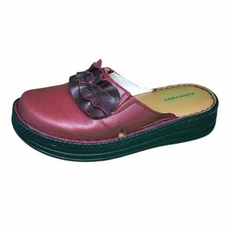 Saboti  Dama din piele hand made - Saboti femei piele naturala 4500 bordo