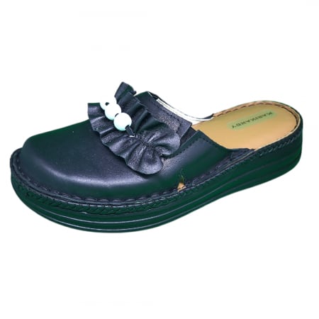 Saboti  Dama din piele hand made - Saboti femei piele naturala 4505 negru