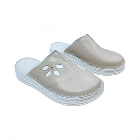 Saboti femei piele naturala 4610 crem [2]