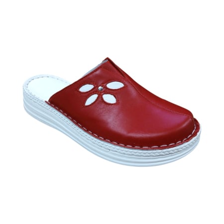 Saboti  Dama din piele hand made - Saboti femei piele naturala 4610 rosu