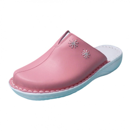 Saboti  Dama din piele hand made - Saboti femei piele naturala 7006 roz