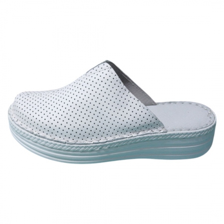 Saboti femei piele naturala 7011 alb [1]