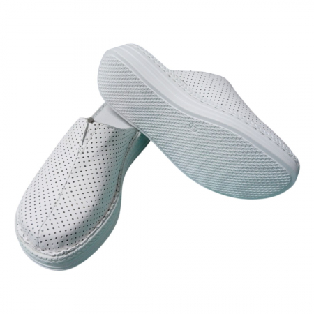 Saboti femei piele naturala 7011 alb [3]