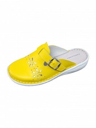 Saboti  Dama din piele hand made - Saboti femei piele naturala 7015-galben