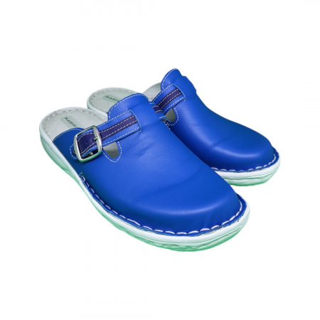 Saboti femei piele naturala 7080 albastru [1]