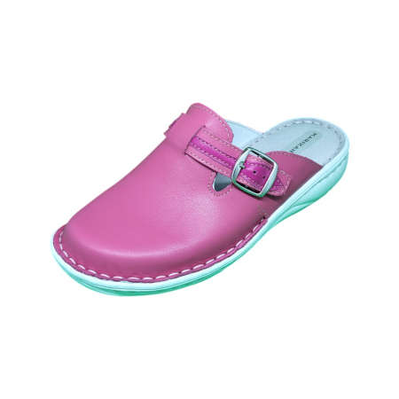 Saboti  Dama din piele hand made - Saboti femei piele naturala 7080 roz