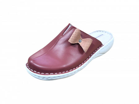 Saboti  Dama din piele hand made - Saboti femei piele naturala 7300-plamaniu