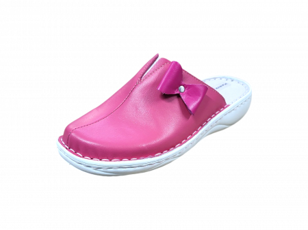 Saboti  Dama din piele hand made - Saboti femei piele naturala 7300-roz