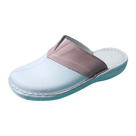 Saboti  Dama din piele hand made - Saboti femei piele naturala 7400 fard