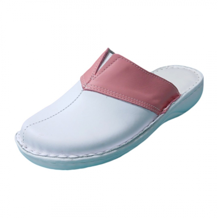 Saboti  Dama din piele hand made - Saboti femei piele naturala 7400 roz