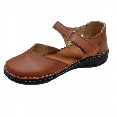 Pantofi dama din piele naturala - Sandale dama maro piele naturala Ana