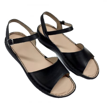 Sandale femei - Sandale femei piele naturala 500 negru